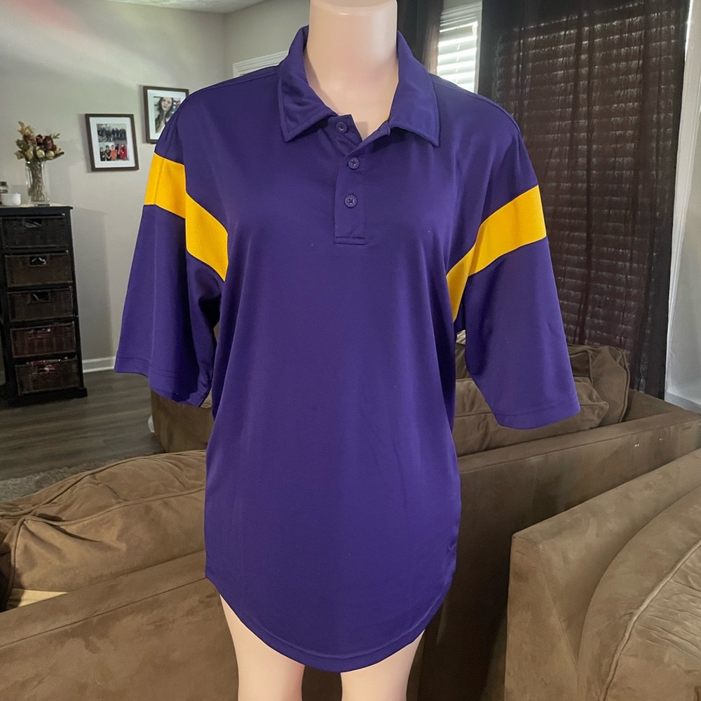 Augusta sportswear Purple and Yellow Men's Polo Shirt collar medium